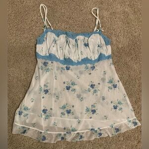 Vintage Y2K Victoria’s Secret Angels Dainty Floral Babydoll Camisole Slip Top